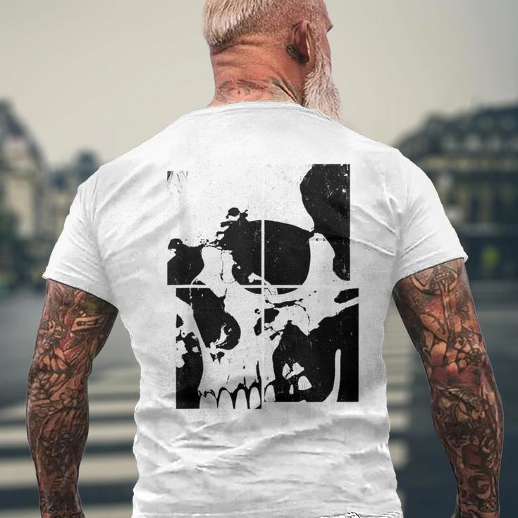 Vintage Graffiti Biker Rocker Skeleton Horror Skull Men's T-shirt Back Print Gifts for Old Men