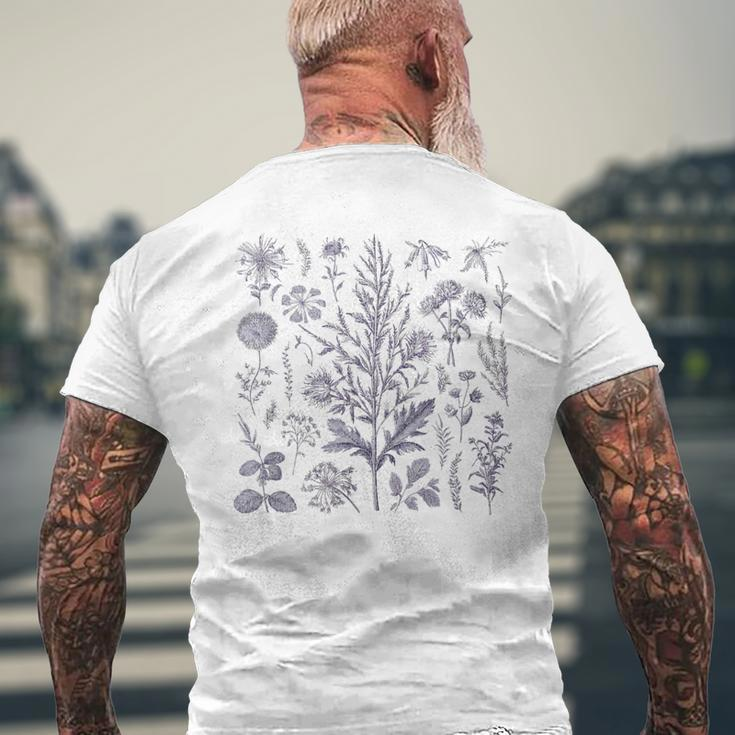 Vintage-Inspirierte Blume Botanischer Naturforscher T-Shirt mit Rückendruck Geschenke für alte Männer