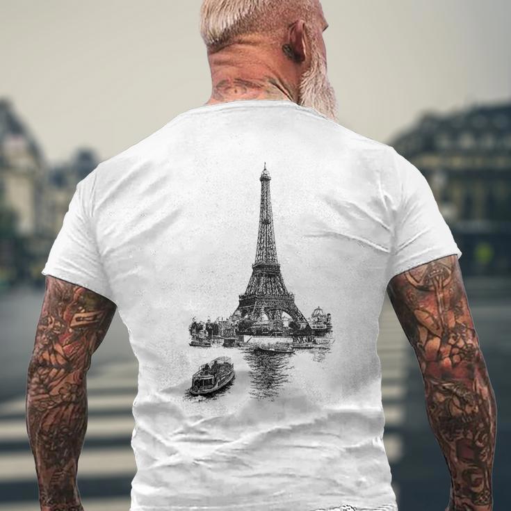 Vintage Paris Eiffel Tower T-Shirt mit Rückendruck Geschenke für alte Männer