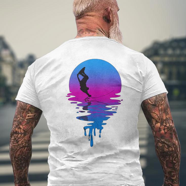 Vintage Retro Sunset Wakeboard Men's T-shirt Back Print Gifts for Old Men