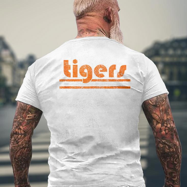 Vintage Tigers Retro Three Stripes Weathered Men's T-shirt Back Print Gifts for Old Men