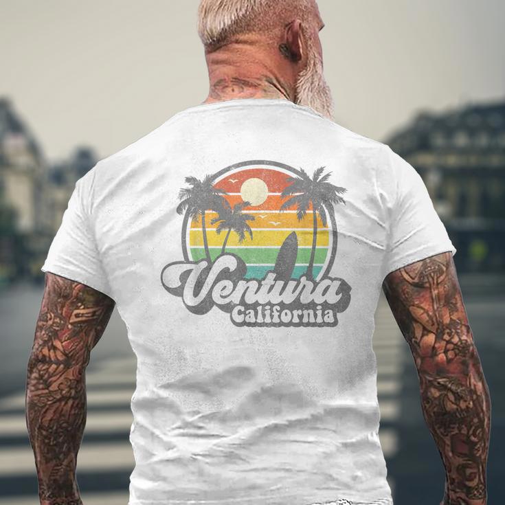 Vintage Ventura Beach California Ca Surfing Retro Surf Men's T-shirt Back Print Gifts for Old Men