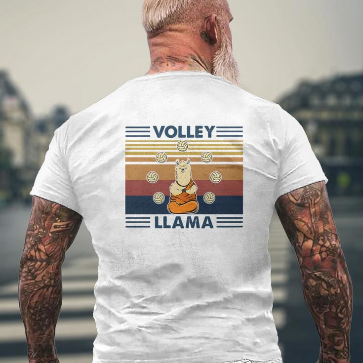 Volley Llama Vintage Mens Back Print T-shirt Gifts for Old Men