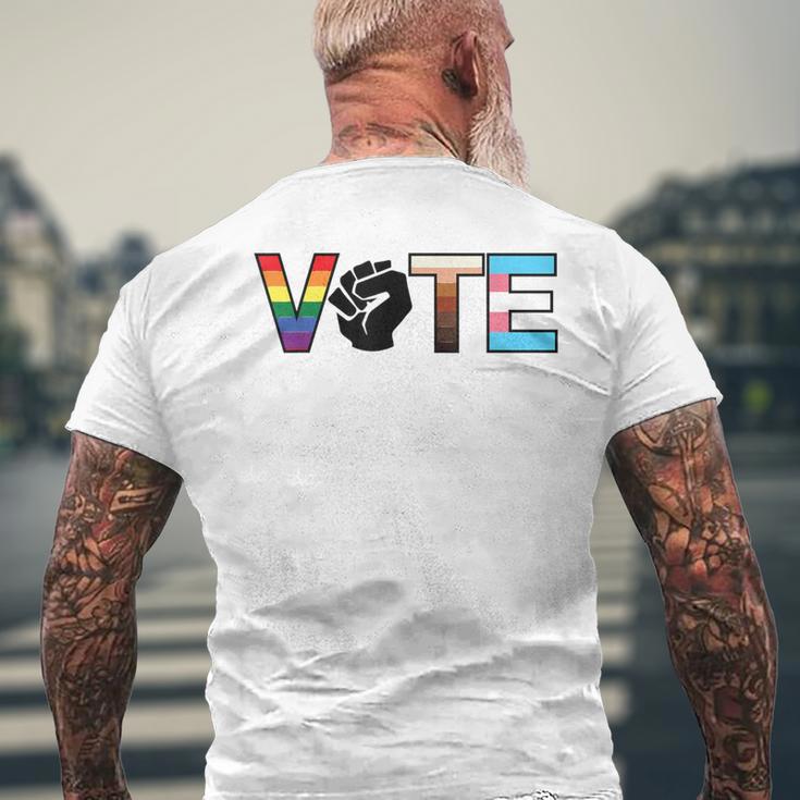 Vote Your True Colors Lgbtq Racism Sexism Flags Protest Men's T-shirt Back Print Gifts for Old Men