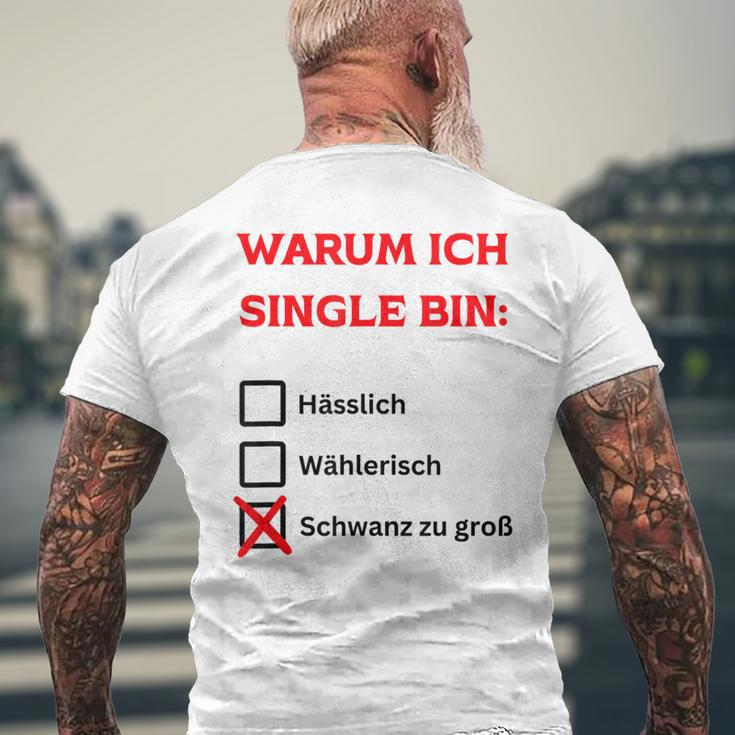 Warum Ich Single Bin German T-Shirt mit Rückendruck Geschenke für alte Männer