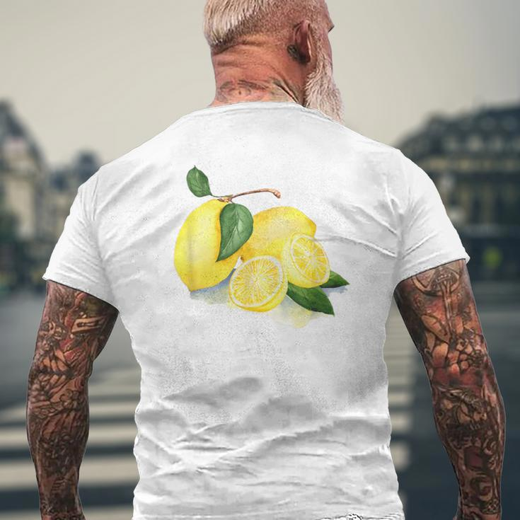 Watercolour Picture On Lemon T-Shirt mit Rückendruck Geschenke für alte Männer