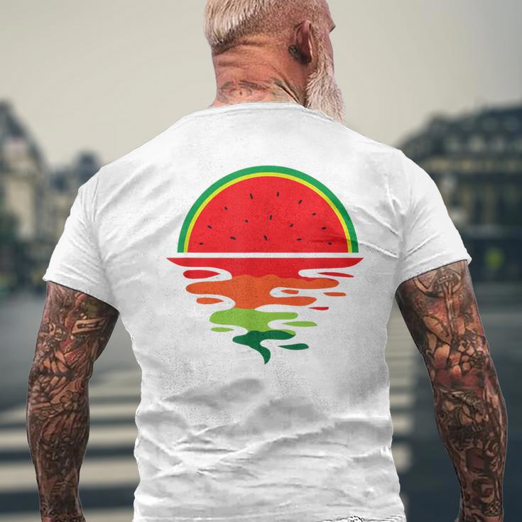 Watermelon Summer Sunset Fruit Watermelon T-Shirt mit Rückendruck Geschenke für alte Männer