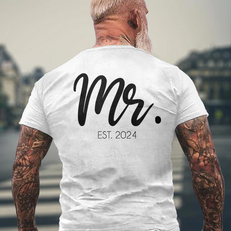 Wedding Mr Est 2024 Groom T-Shirt mit Rückendruck Geschenke für alte Männer