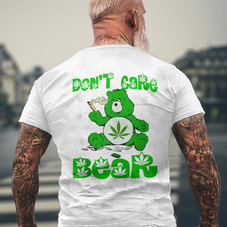 Weed Bear Herb Bear Don't Care Bear Marijuana Cannabis Men's T-shirt Back Print Gifts for Old Men