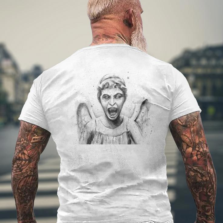 Weeping Angel Watercolor Sci-Fi Scary Don't Blink Men's T-shirt Back Print Gifts for Old Men
