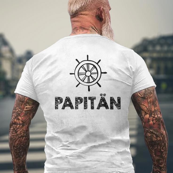 Weltbester Papiatertag Steuerrad Papa Segeln Mittelmeer T-Shirt mit Rückendruck Geschenke für alte Männer