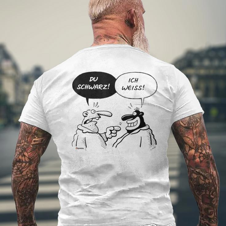 Werner Du Schwarz Ich Weiss T-Shirt mit Rückendruck Geschenke für alte Männer