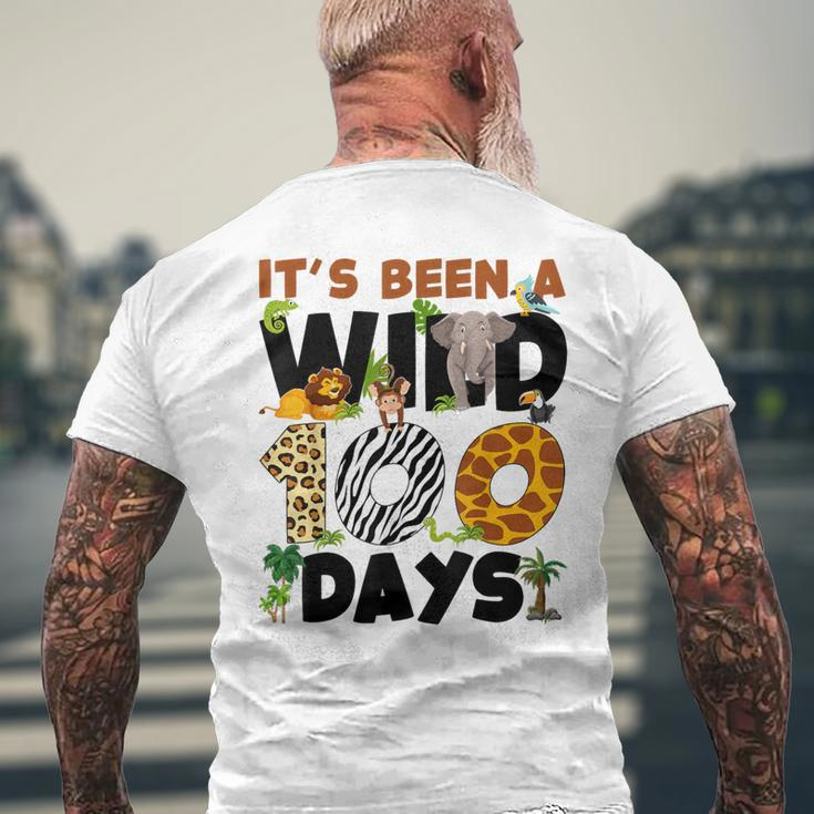 Wild 100 Days Safari Jungle 100Th Day Of School Boys Girls Men's T-shirt Back Print Gifts for Old Men
