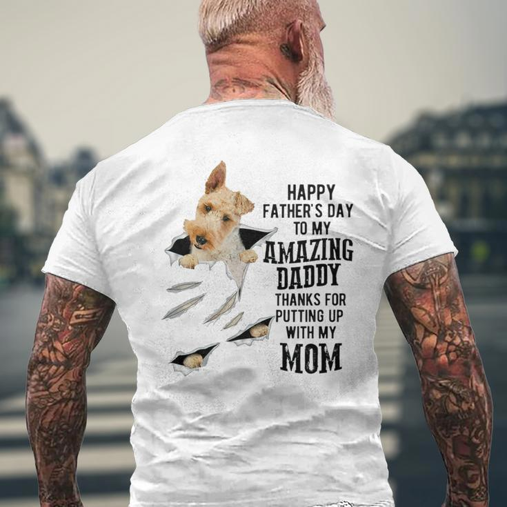 Wire Fox Terrier Dad Happy Fathers Day To My Amazing Daddy Men's T-shirt Back Print Gifts for Old Men