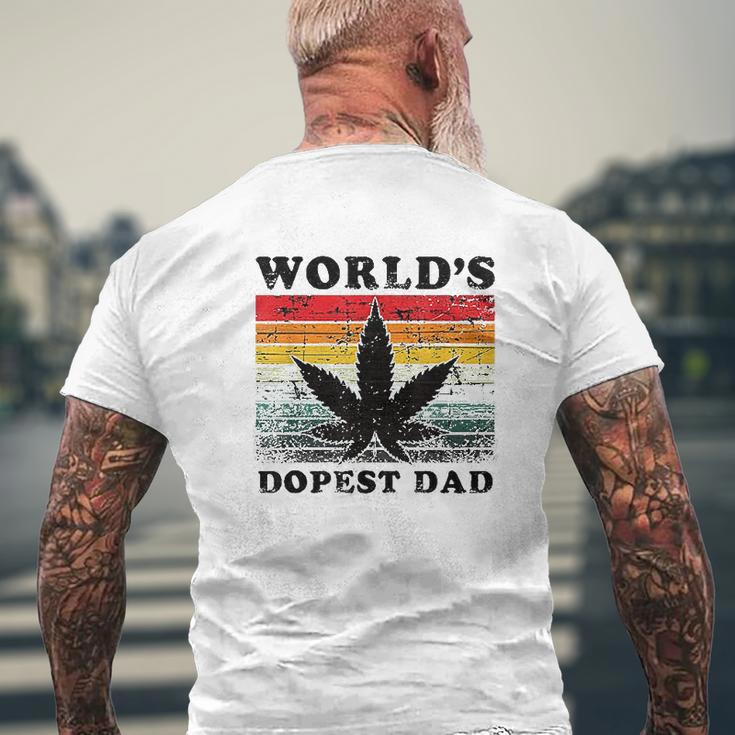 Worlds Dopest Dad Mens Back Print T-shirt Gifts for Old Men