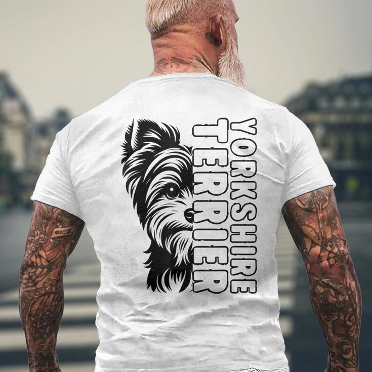 Yorkshire Terrier Hund Herrchen Frauchen Hunde T-Shirt mit Rückendruck Geschenke für alte Männer