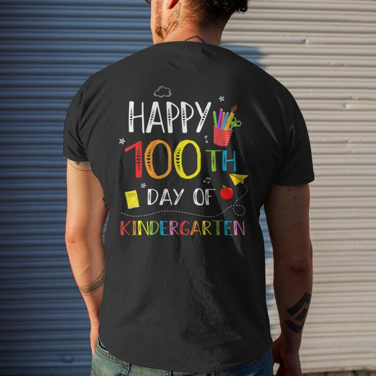 100 Days Of Kindergarten Happy 100Th Day Of School Teachers Men's T-shirt Back Print Gifts for Him