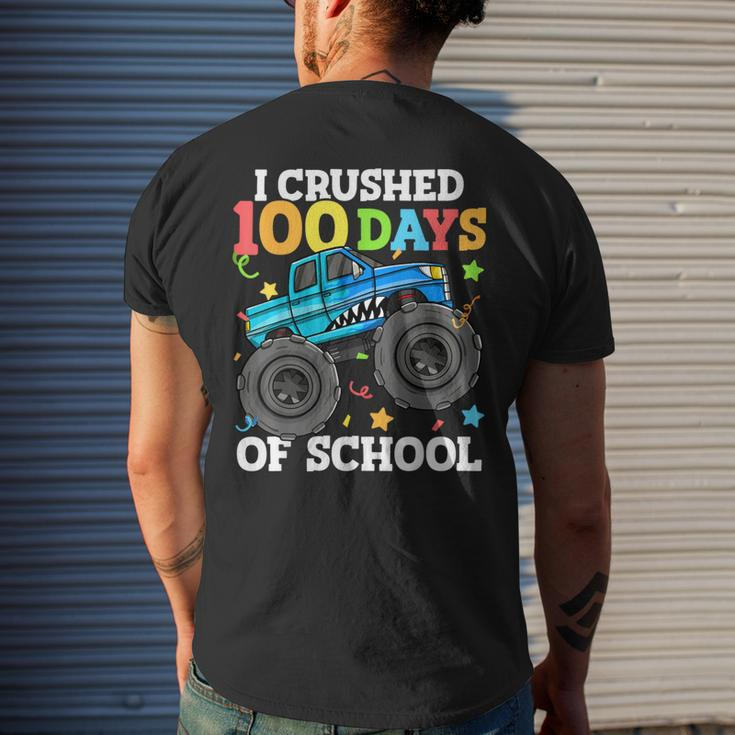 100 Days Of School Monster Truck 100Th Day Of School Boys Men's T-shirt Back Print Gifts for Him