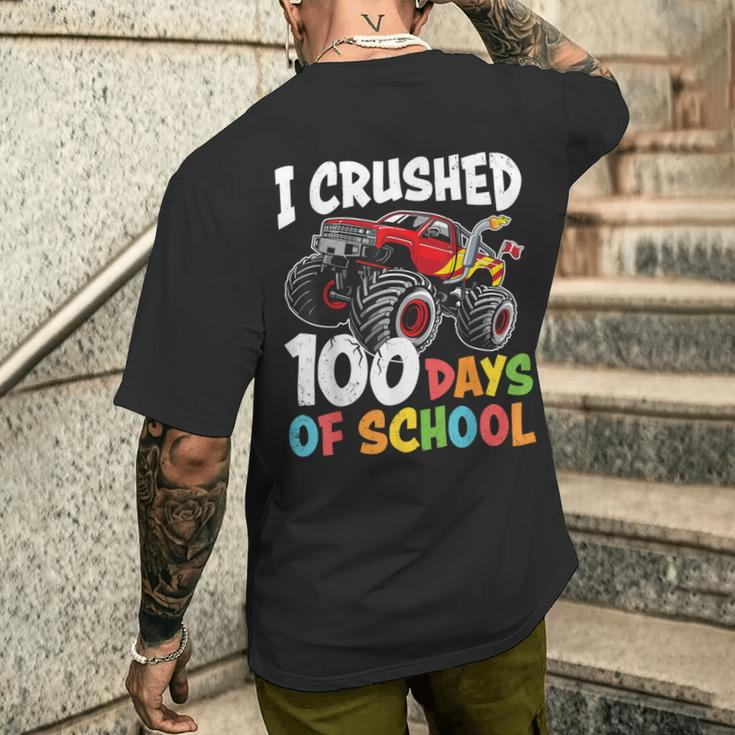 100 Days Of School Monster Truck Boys 100Th Day Of School Men's T-shirt Back Print Gifts for Him