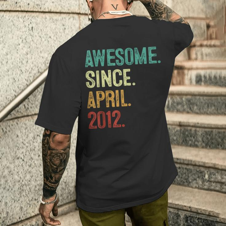 12 Year Old Awesome Since April 2012 12Th Birthday Men's T-shirt Back Print Gifts for Him