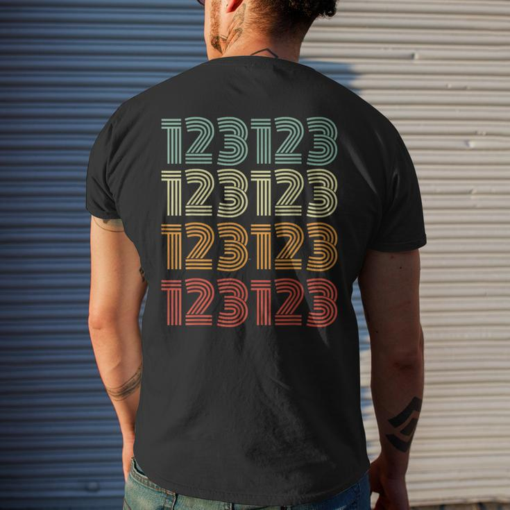 123123 123123 New Year's Eve 2023 Happy Years Day 2024 Men's T-shirt Back Print Gifts for Him