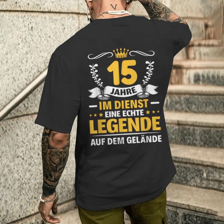 15 Jahre Im Dienst College Company Anniversary S T-Shirt mit Rückendruck Geschenke für Ihn