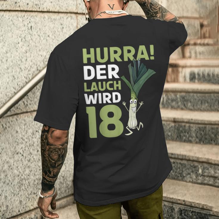 18Th Birthday Hurra Der Lauch Wird 18 T-Shirt mit Rückendruck Geschenke für Ihn