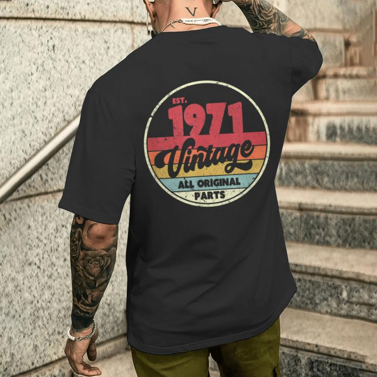 1971 VintageBirthday Retro Style Men's T-shirt Back Print Gifts for Him