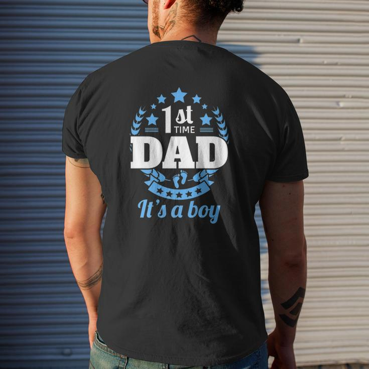 1St Time Dad It's A Boy New Dad Pregnancy Announcement Mens Back Print T-shirt Gifts for Him