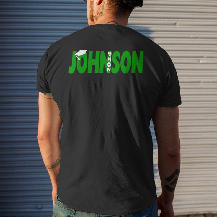 2024 Last Name Team Johnson Family Graduation Green Men's T-shirt Back Print Gifts for Him