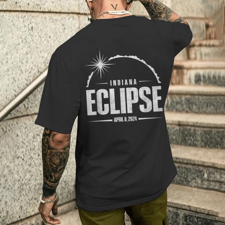 2024 Total Eclipse Path Of Totality Indiana 2024 Men's T-shirt Back Print Gifts for Him