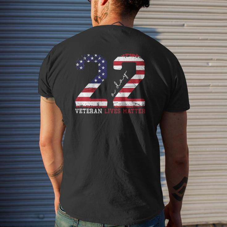 22 A Day Veteran Lives Matter Veterans Day Mens Back Print T-shirt Gifts for Him