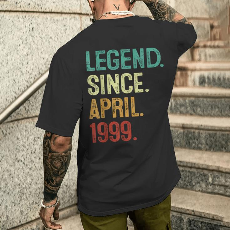 25 Years Old Legend Since April 1999 25Th Birthday Men's T-shirt Back Print Gifts for Him