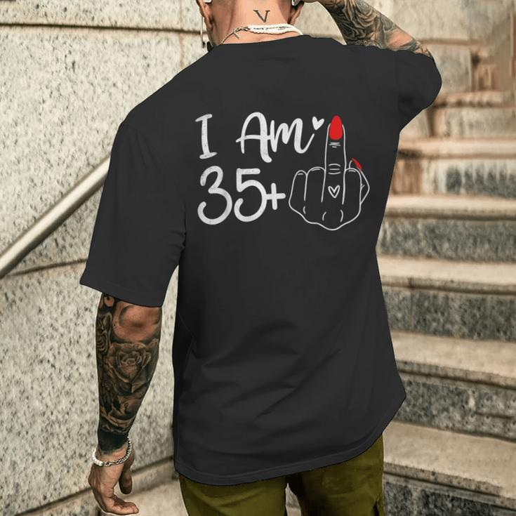 I Am 35 Plus 1 Middle Finger For A 36Th Birthday For Women Men's T-shirt Back Print Gifts for Him
