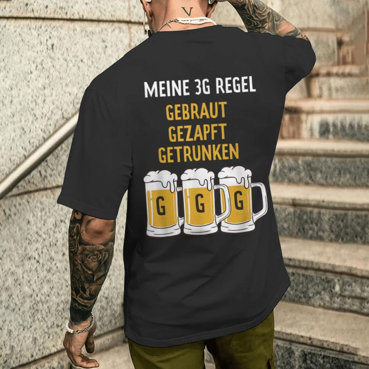 3G Regel Bier Gebraut Gezapft Grunken Black S T-Shirt mit Rückendruck Geschenke für Ihn