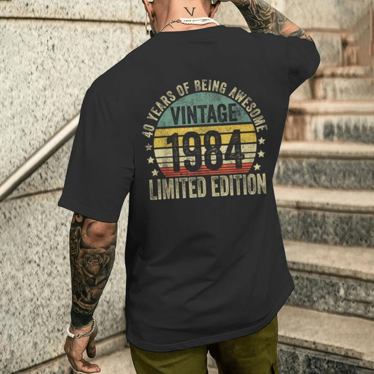 40 Year Old Vintage 1984 Limited Edition 40Th Birthday Men's T-shirt Back Print Gifts for Him