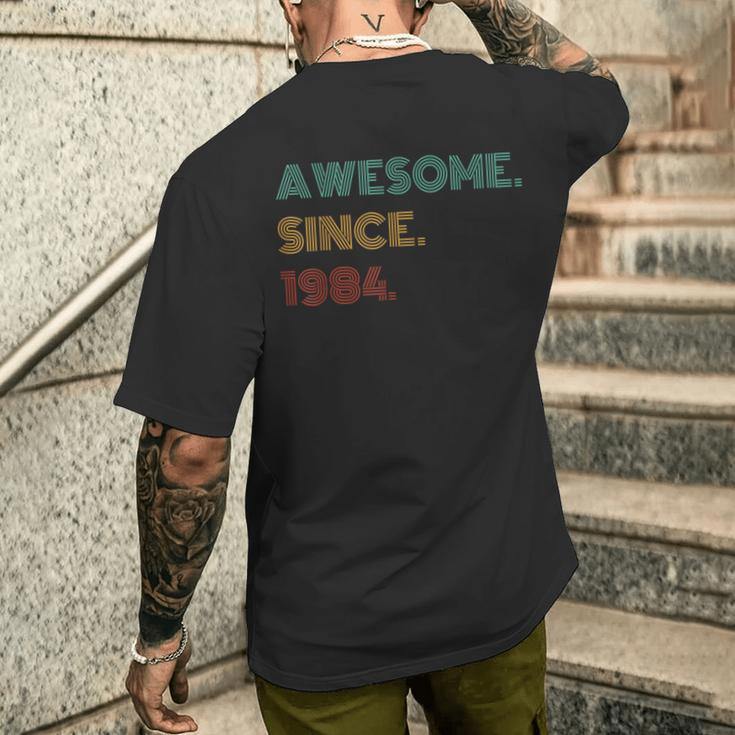 40 Years Old Awesome Since 1984 40Th Birthday Men's T-shirt Back Print Gifts for Him
