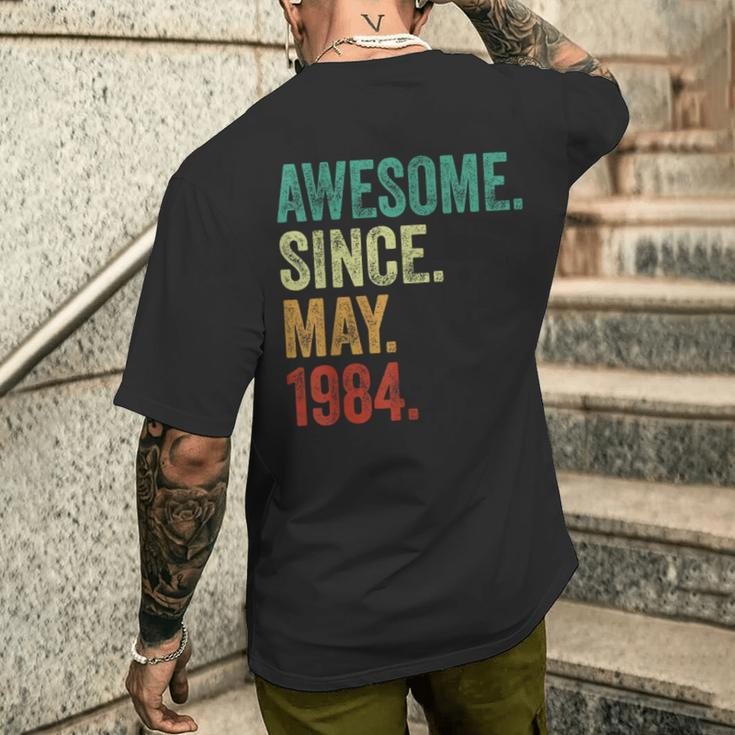 40 Years Old Awesome Since May 1984 40Th Birthday Men's T-shirt Back Print Gifts for Him