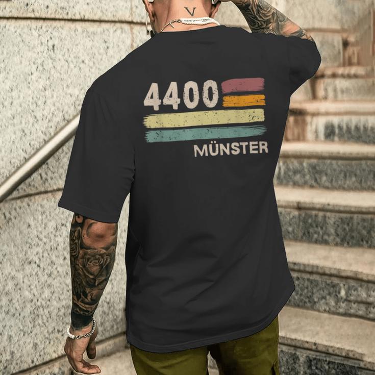 4400 Münster Retro Postcodes Old Postcodeintage T-Shirt mit Rückendruck Geschenke für Ihn