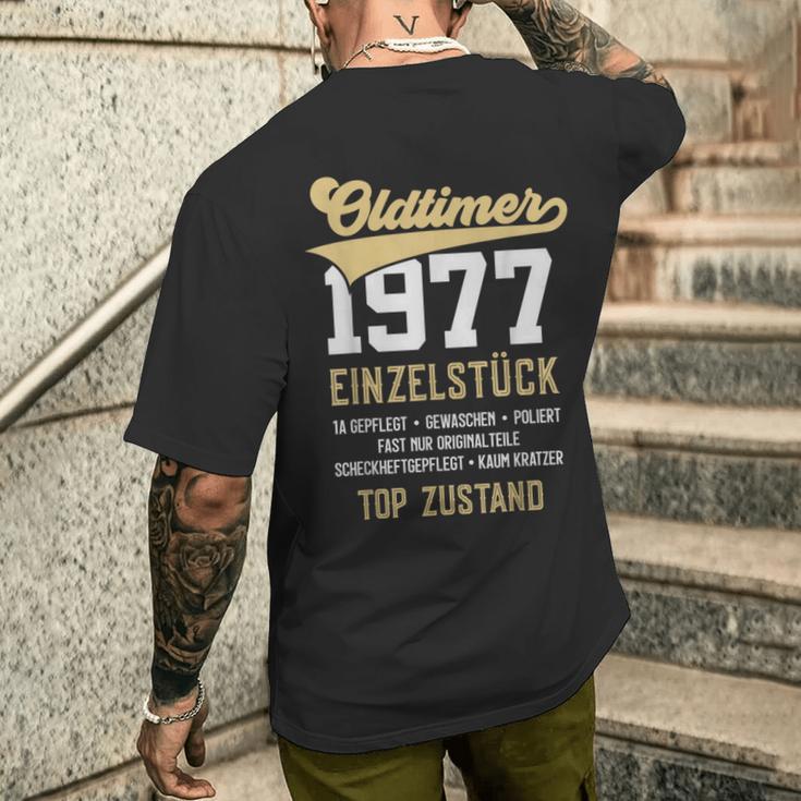 46 Jahre Oldtimer 1977Intage 46Th Birthday T-Shirt mit Rückendruck Geschenke für Ihn