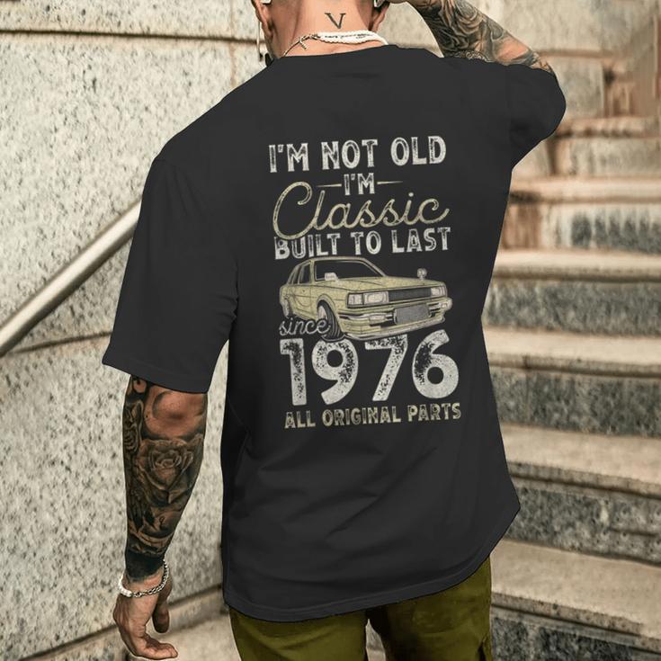 48 Geburtstag Seit 1976 Oldtimer 48 Jahre Alt T-Shirt mit Rückendruck Geschenke für Ihn