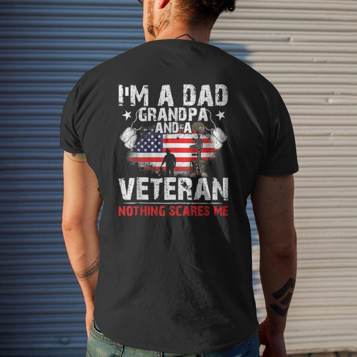 4Th Of July Usa Flag I'm A Dad Grandpa And A Veteran Mens Back Print T-shirt Gifts for Him