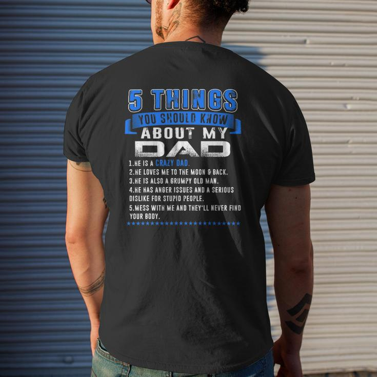 5 Things You Should Know About My Dad Father's Day Mens Back Print T-shirt Gifts for Him