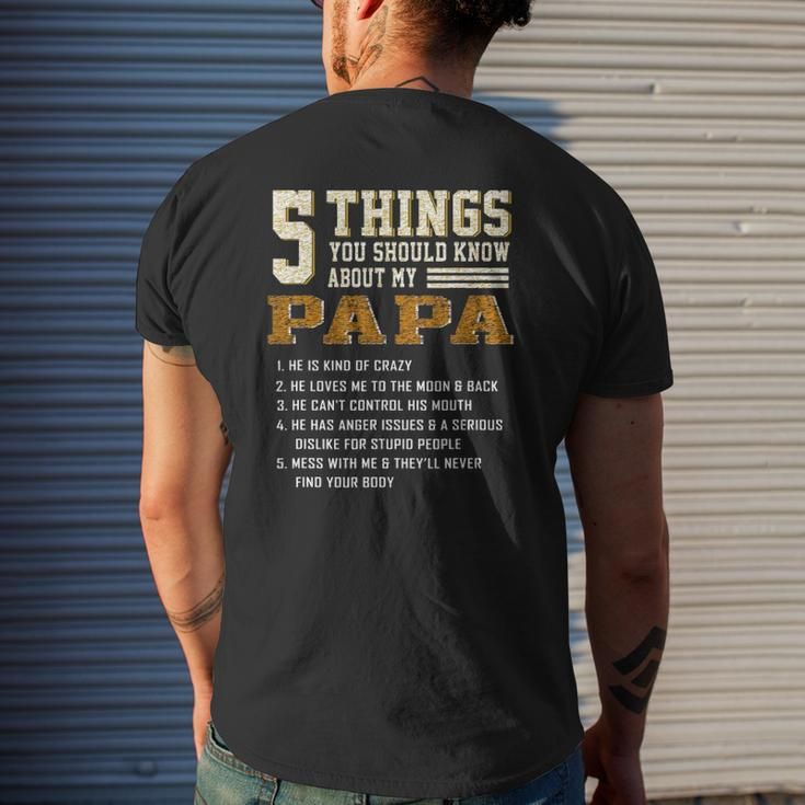 5 Things You Should Know About My Papa Father's Day Mens Back Print T-shirt Gifts for Him