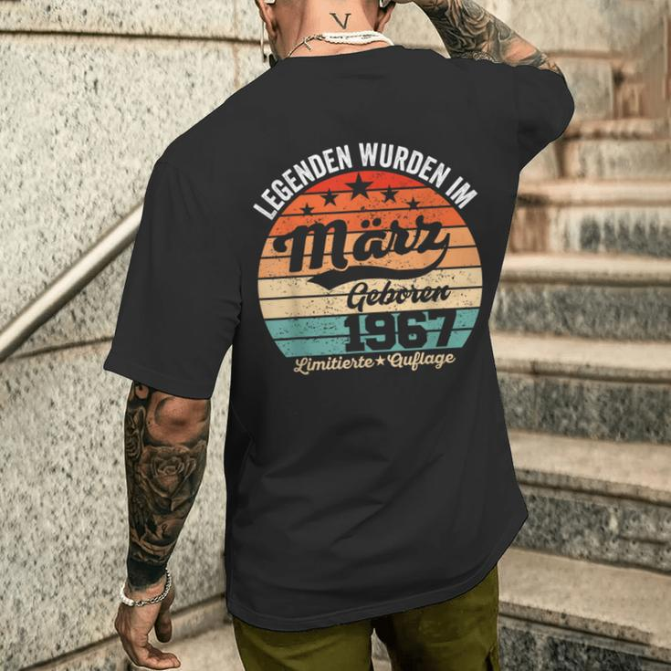 57Th Birthday Man Legends Are Im Marz 1967 T-Shirt mit Rückendruck Geschenke für Ihn