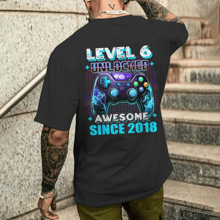 6Th Birthday Gamer 6 Year Old Bday Boy Six Son Men's T-shirt Back Print Gifts for Him