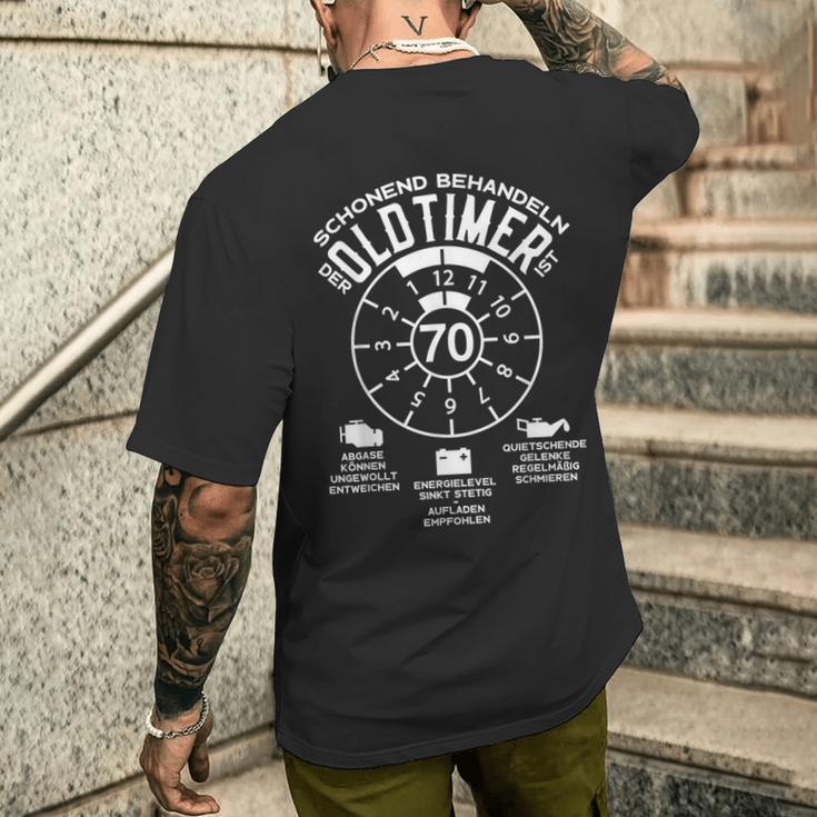 70 Jahre Schonend Treatment Oldtimer 70Th Birthday T-Shirt mit Rückendruck Geschenke für Ihn