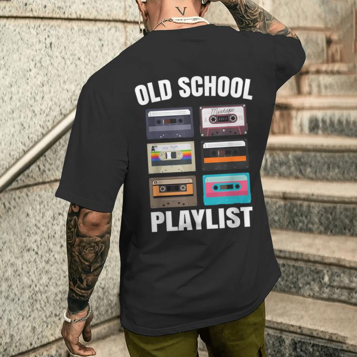 80Er 90Er Mixtape Playlist Kassette Oldschool T-Shirt mit Rückendruck Geschenke für Ihn