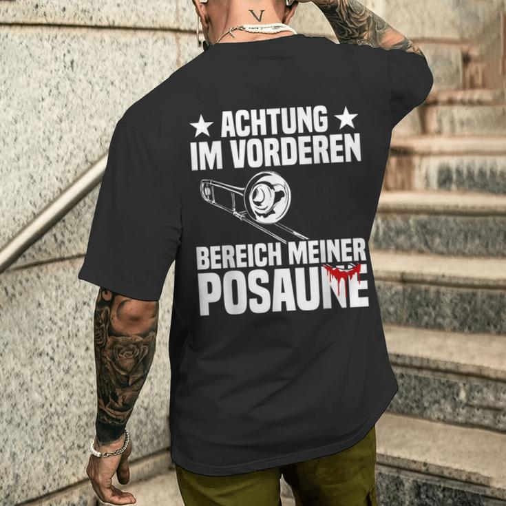 Achtung Trombonist T-Shirt mit Rückendruck Geschenke für Ihn