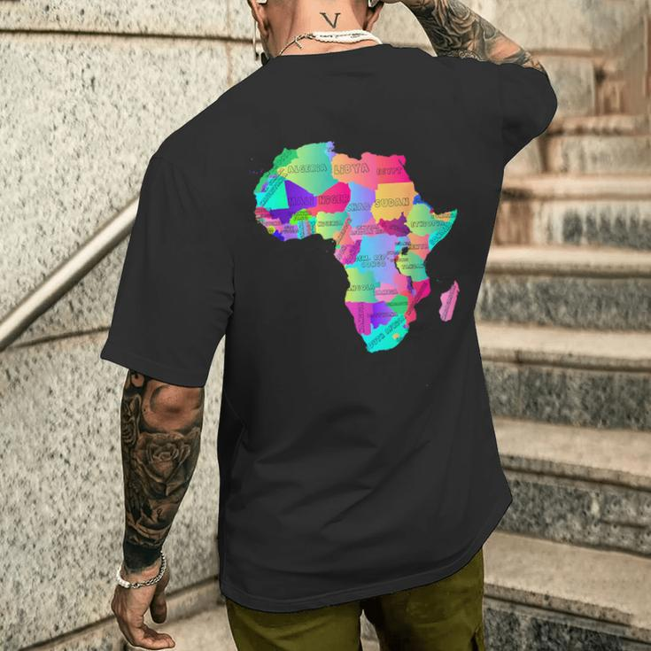 Africa Map With Boundaries And Countries Names Men's T-shirt Back Print Gifts for Him